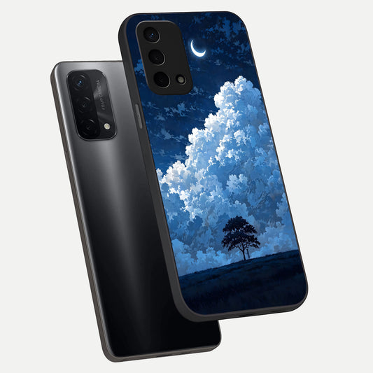  Midnight Sky Serenity phone case For Oppo A74 5G showing premium glass back cover with detailed artwork