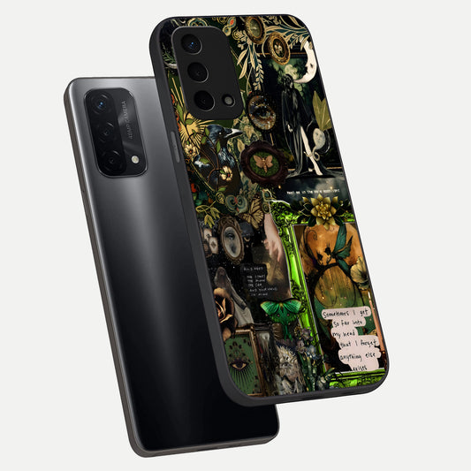  Mystic Woods Secret phone case For Oppo A74 5G showing premium glass back cover with detailed artwork
