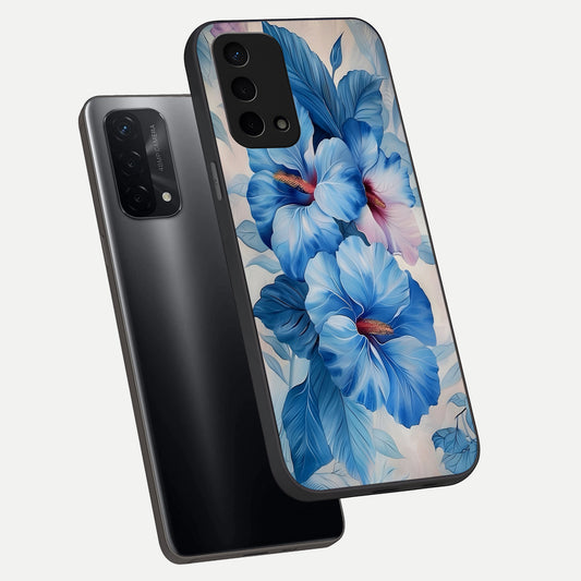  Ocean Hibiscus Grace phone case For Oppo A74 5G showing premium glass back cover with detailed artwork