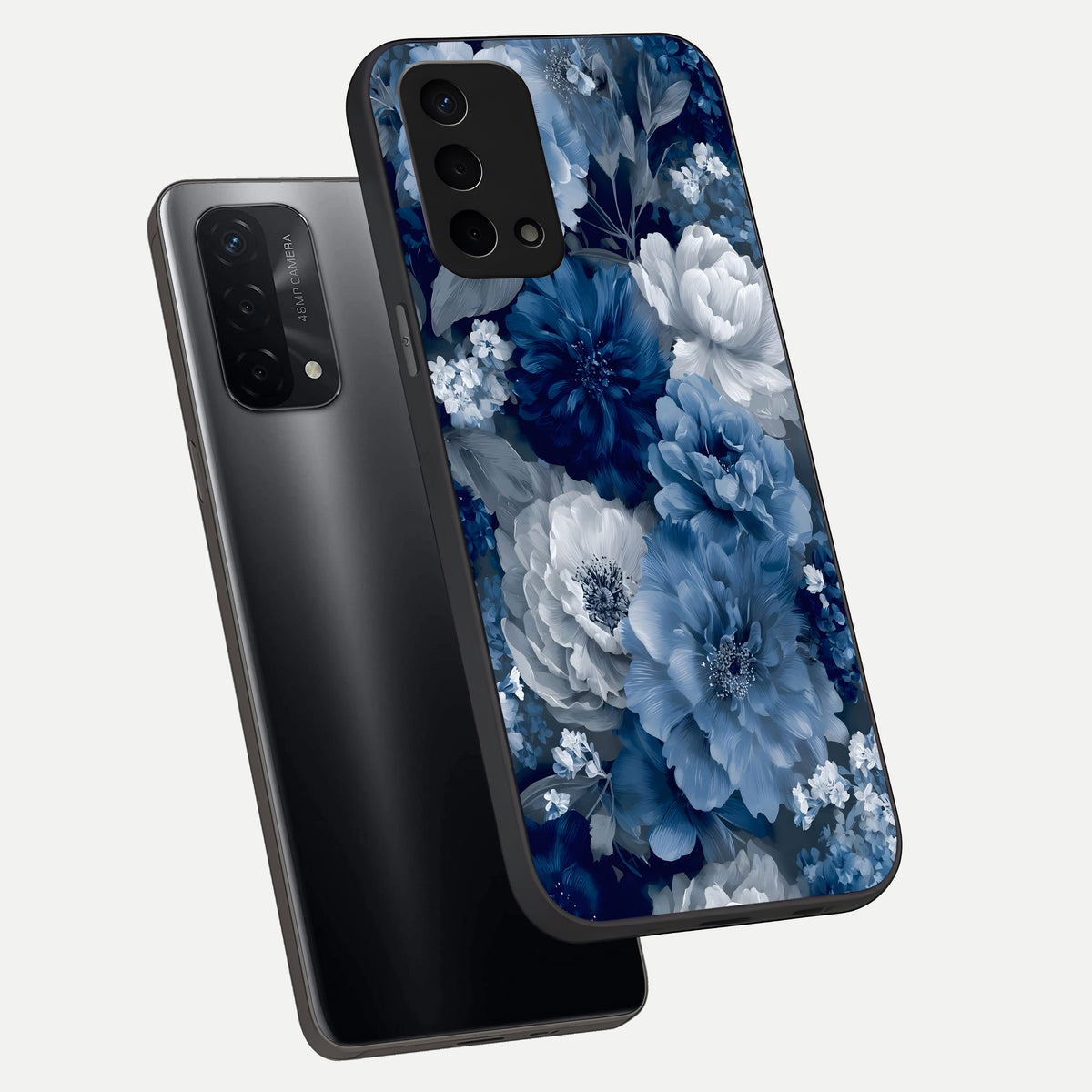  Royal Bloom Garden phone case For Oppo A74 5G showing premium glass back cover with detailed artwork