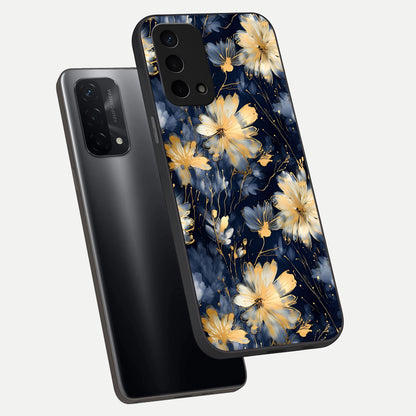  Royal Petal Dream phone case For Oppo A74 5G showing premium glass back cover with detailed artwork
