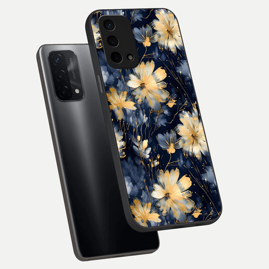  Royal Petal Dream phone case For Oppo A74 5G showing premium glass back cover with detailed artwork