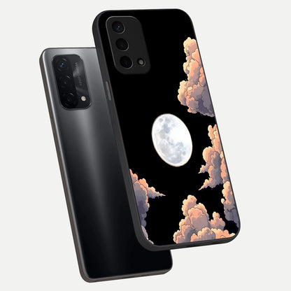  Shade Cloud Moon phone case For Oppo A74 5G showing premium glass back cover with detailed artwork