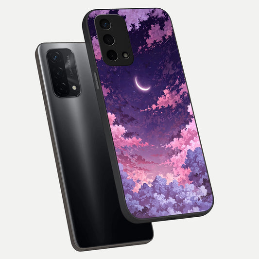  Sky Drift Clouds phone case For Oppo A74 5G showing premium glass back cover with detailed artwork