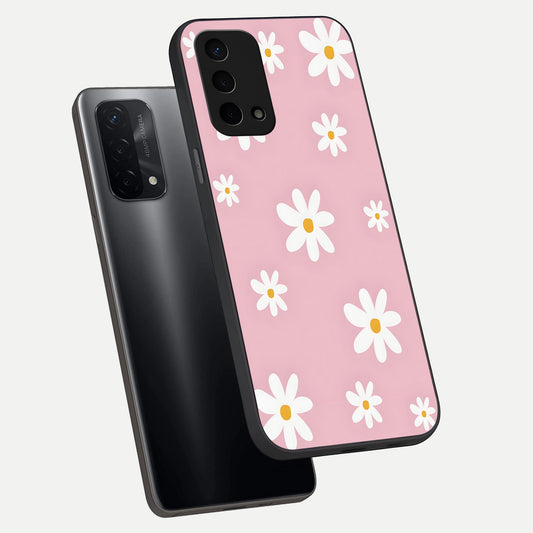  Soft Daisy Bliss phone case For Oppo A74 5G showing premium glass back cover with detailed artwork