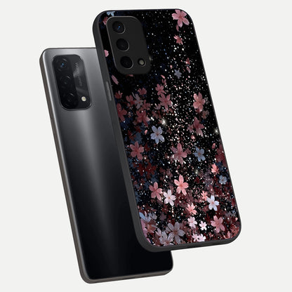  Starlit Flower Dreams phone case For Oppo A74 5G showing premium glass back cover with detailed artwork