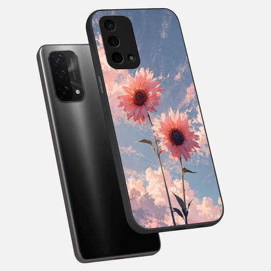 Sun Moon Balance phone case For Oppo A74 5G showing premium glass back cover with detailed artwork