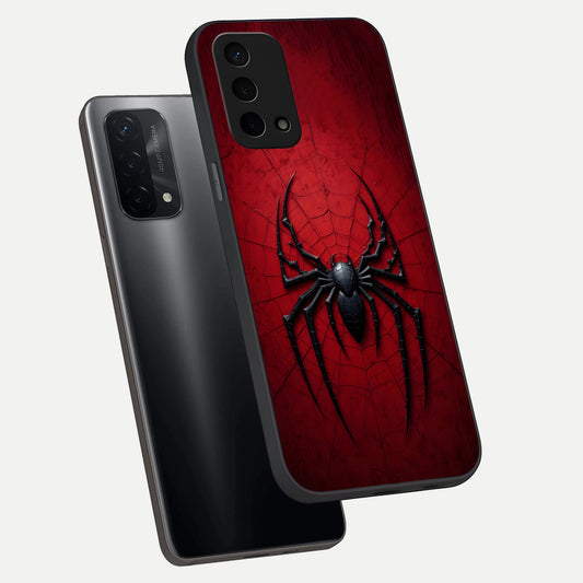  Superhero Web Emblem phone case For Oppo A74 5G showing premium glass back cover with detailed artwork