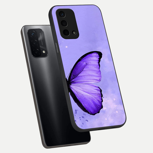  Violet Dream Wing phone case For Oppo A74 5G showing premium glass back cover with detailed artwork