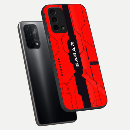  Voltage Rise CYBERPUNK Custom Name phone case For Oppo A74 5G showing premium custom name glass back cover