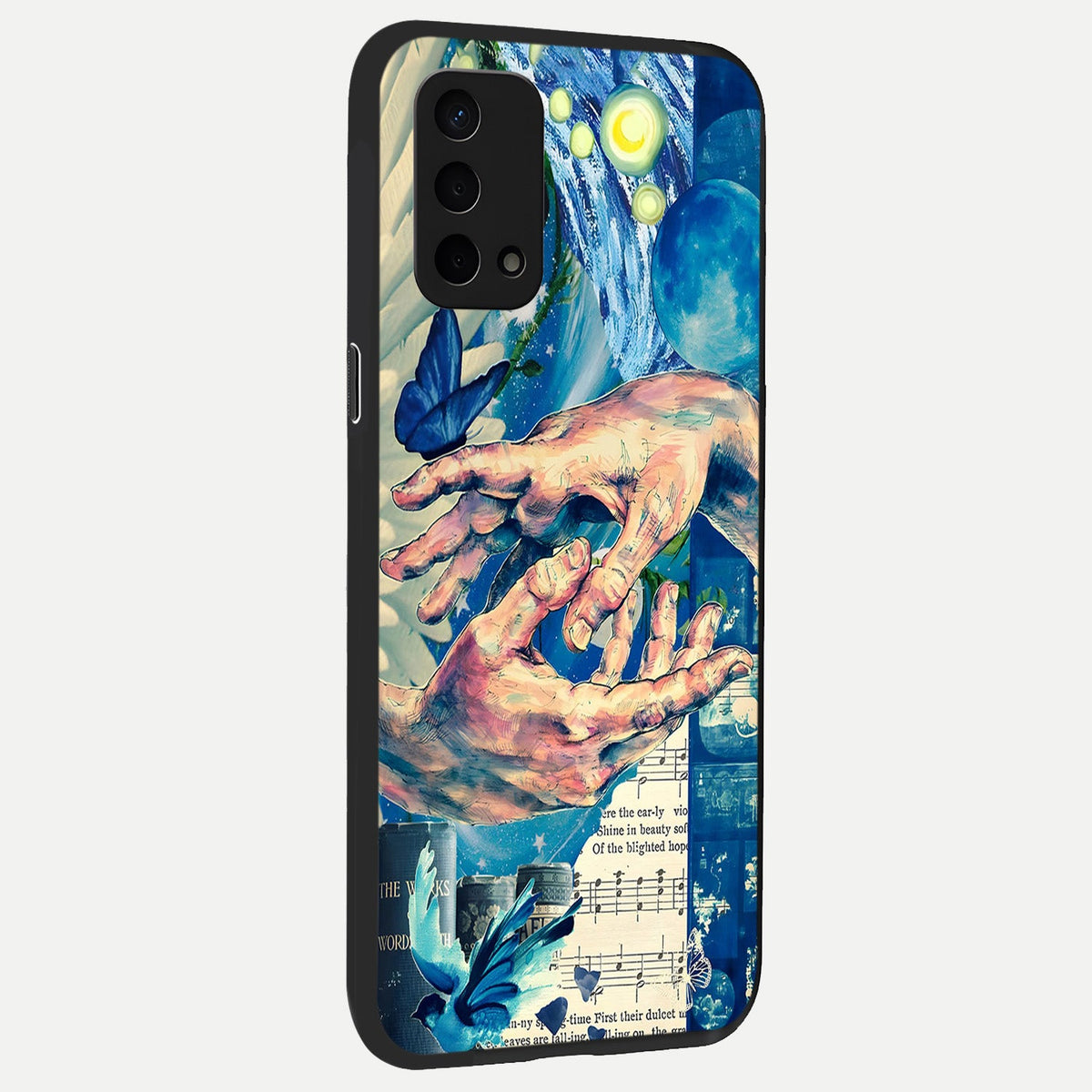  Aesthetic Divider back cover For Oppo A74 5G slim fit glass case with vibrant aesthetic design
