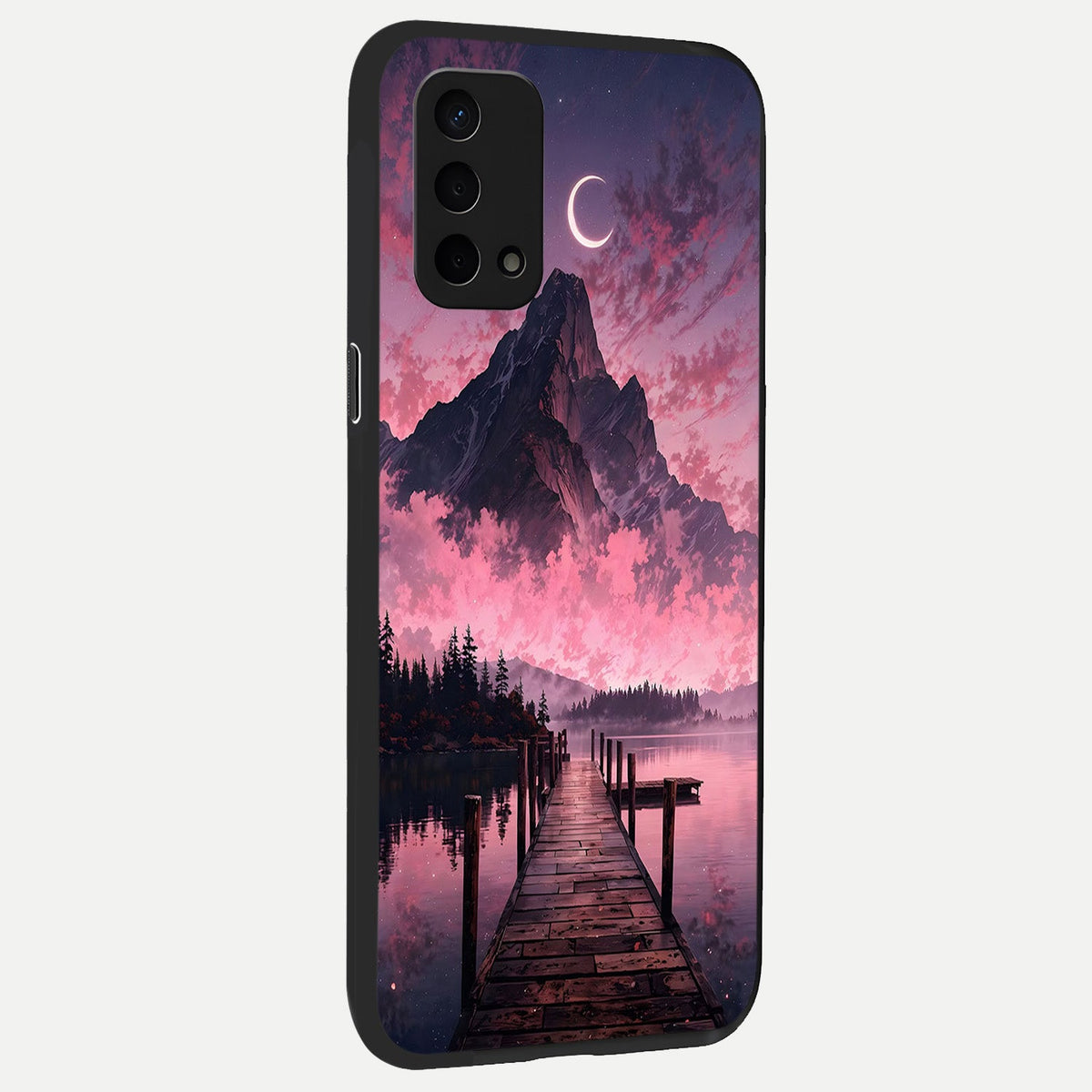  Beautiful Mountain View back cover For Oppo A74 5G slim fit glass case with vibrant aesthetic design
