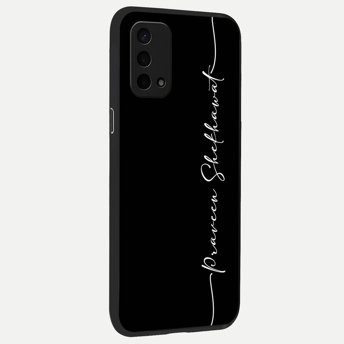  Black Tune Custom Name back cover For Oppo A74 5G slim fit glass case with vibrant aesthetic design