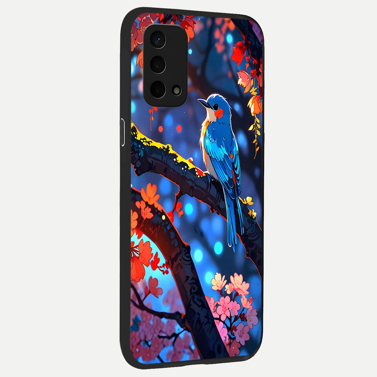  Blooming Water Drift back cover For Oppo A74 5G slim fit glass case with vibrant aesthetic design