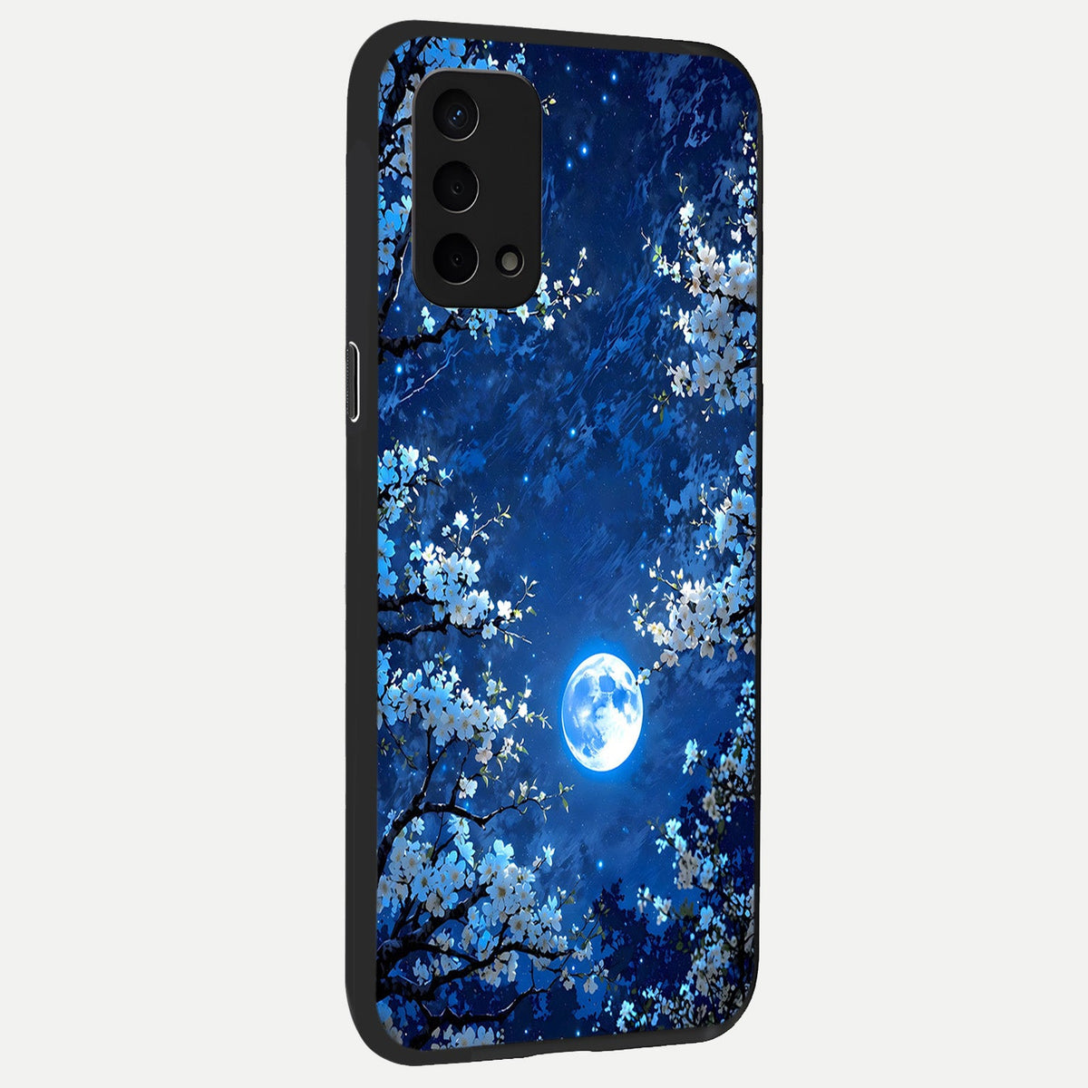  Blossom Moonlight Sky back cover For Oppo A74 5G slim fit glass case with vibrant aesthetic design