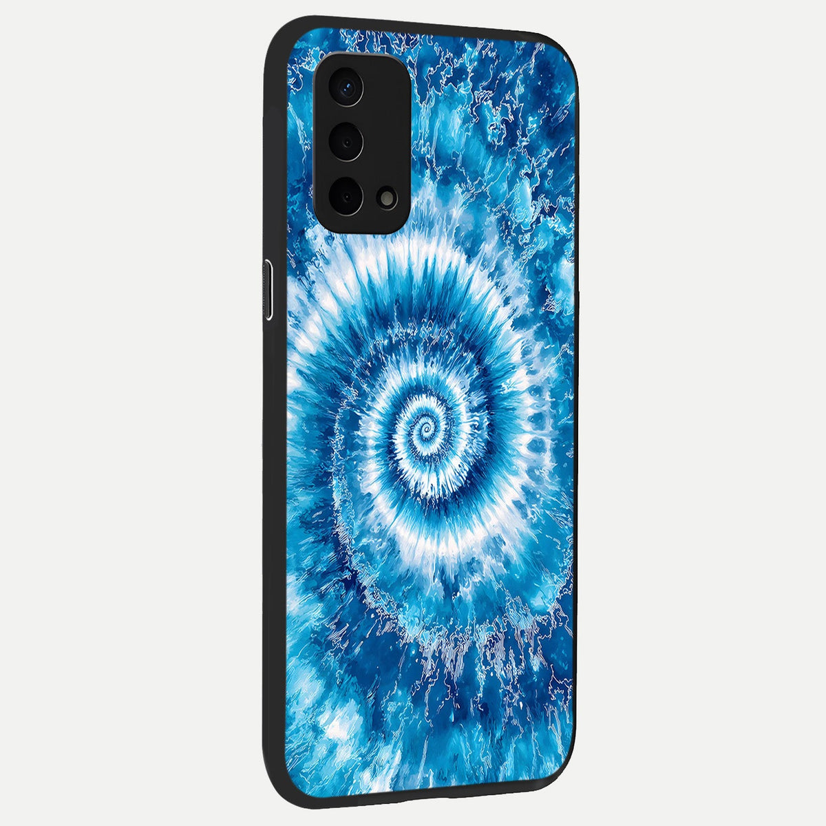  Blue Galaxy Wave back cover For Oppo A74 5G slim fit glass case with vibrant aesthetic design