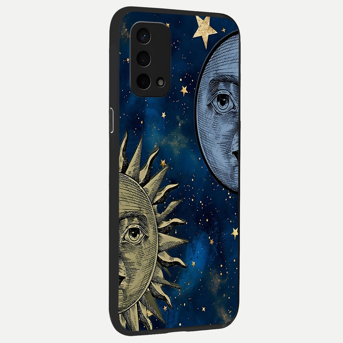  Celestial Moon With Sun back cover For Oppo A74 5G slim fit glass case with vibrant aesthetic design