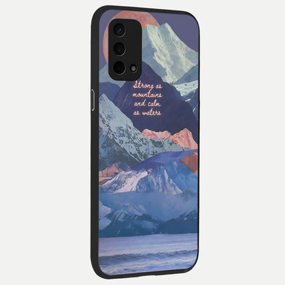  Celestial Mountain Calm back cover For Oppo A74 5G slim fit glass case with vibrant aesthetic design