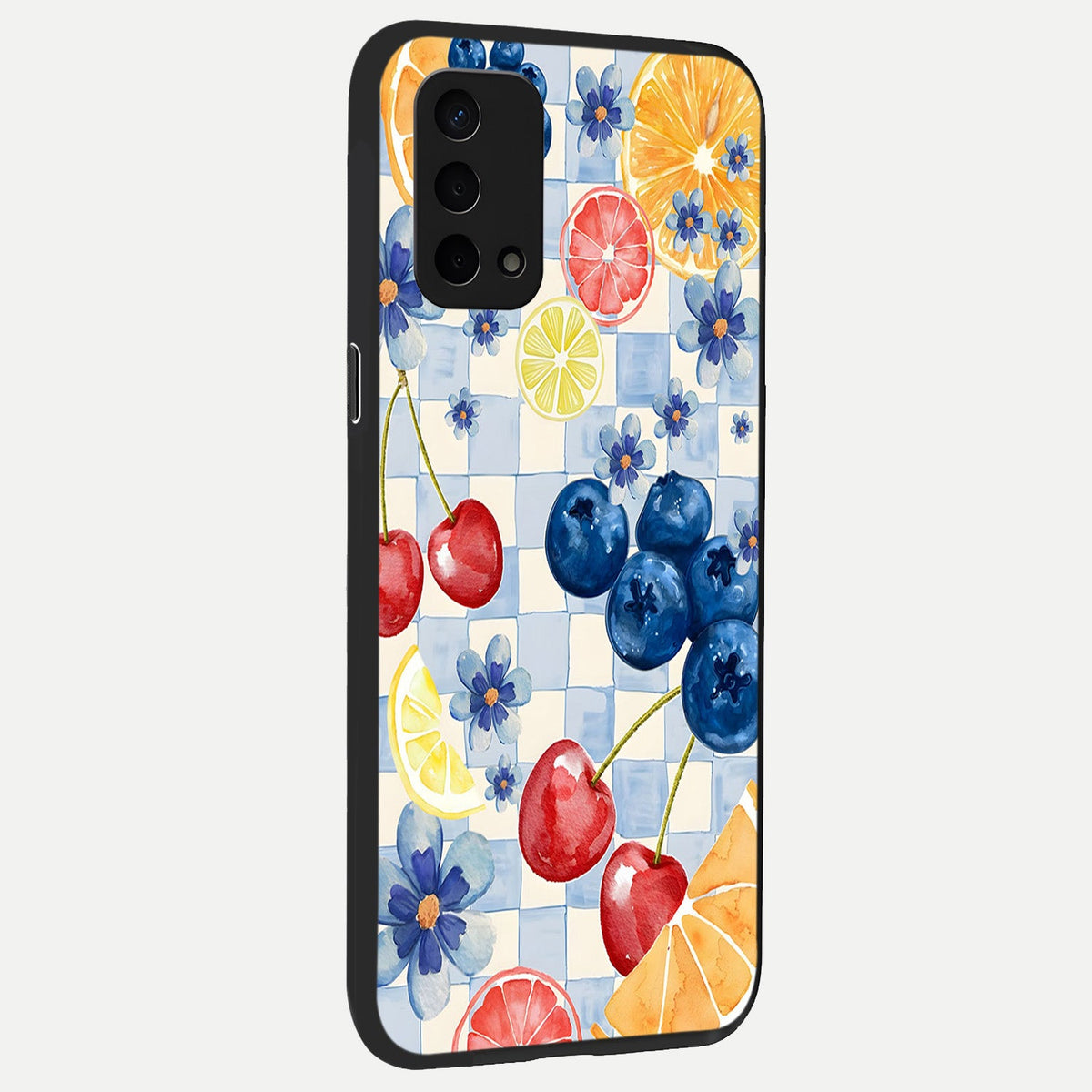  Citrus Bloom Joy back cover For Oppo A74 5G slim fit glass case with vibrant aesthetic design