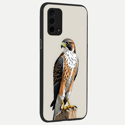  Clever Eagle back cover For Oppo A74 5G slim fit glass case with vibrant aesthetic design