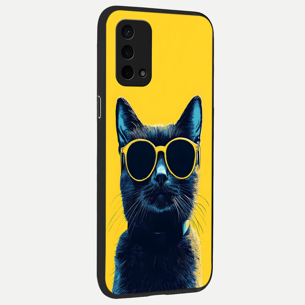  Cool Cat Vibes back cover For Oppo A74 5G slim fit glass case with vibrant aesthetic design