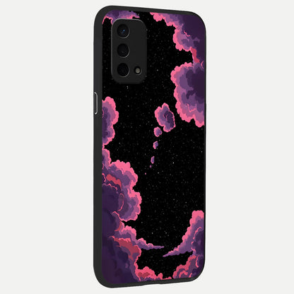  Cosmic Cloud Journey back cover For Oppo A74 5G slim fit glass case with vibrant aesthetic design