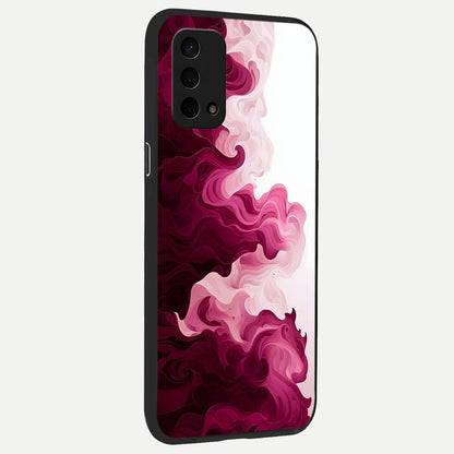 Crimson Wave Flow back cover For Oppo A74 5G slim fit glass case with vibrant aesthetic design