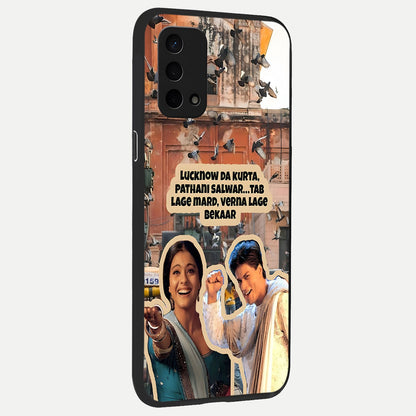  Desi Retro Vibes back cover For Oppo A74 5G slim fit glass case with vibrant aesthetic design