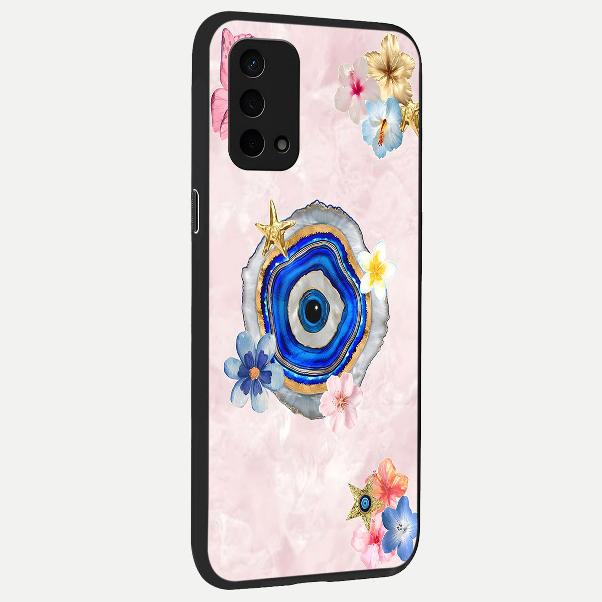  Divine Aura Bloom back cover For Oppo A74 5G slim fit glass case with vibrant aesthetic design