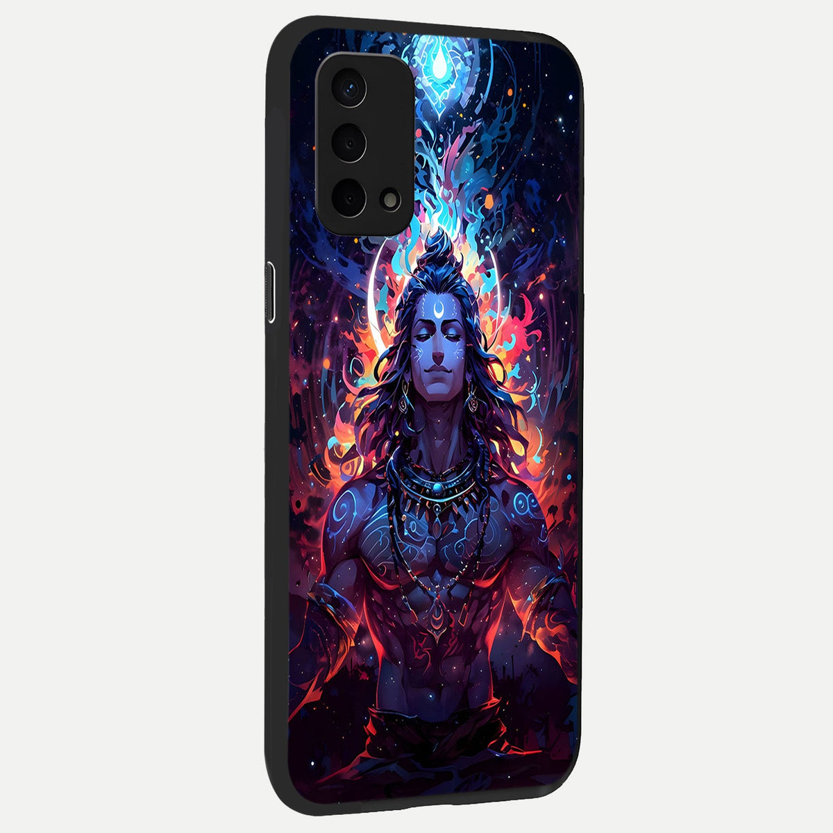  Divine Fire Shiv back cover For Oppo A74 5G slim fit glass case with vibrant aesthetic design