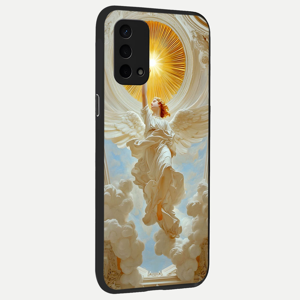  Divine Light Angel back cover For Oppo A74 5G slim fit glass case with vibrant aesthetic design