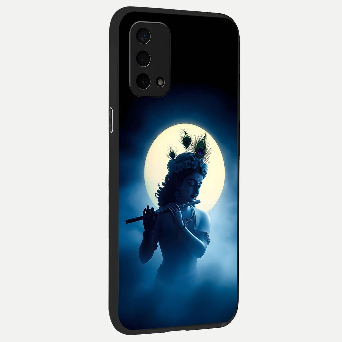  Divine Moon Flute back cover For Oppo A74 5G slim fit glass case with vibrant aesthetic design