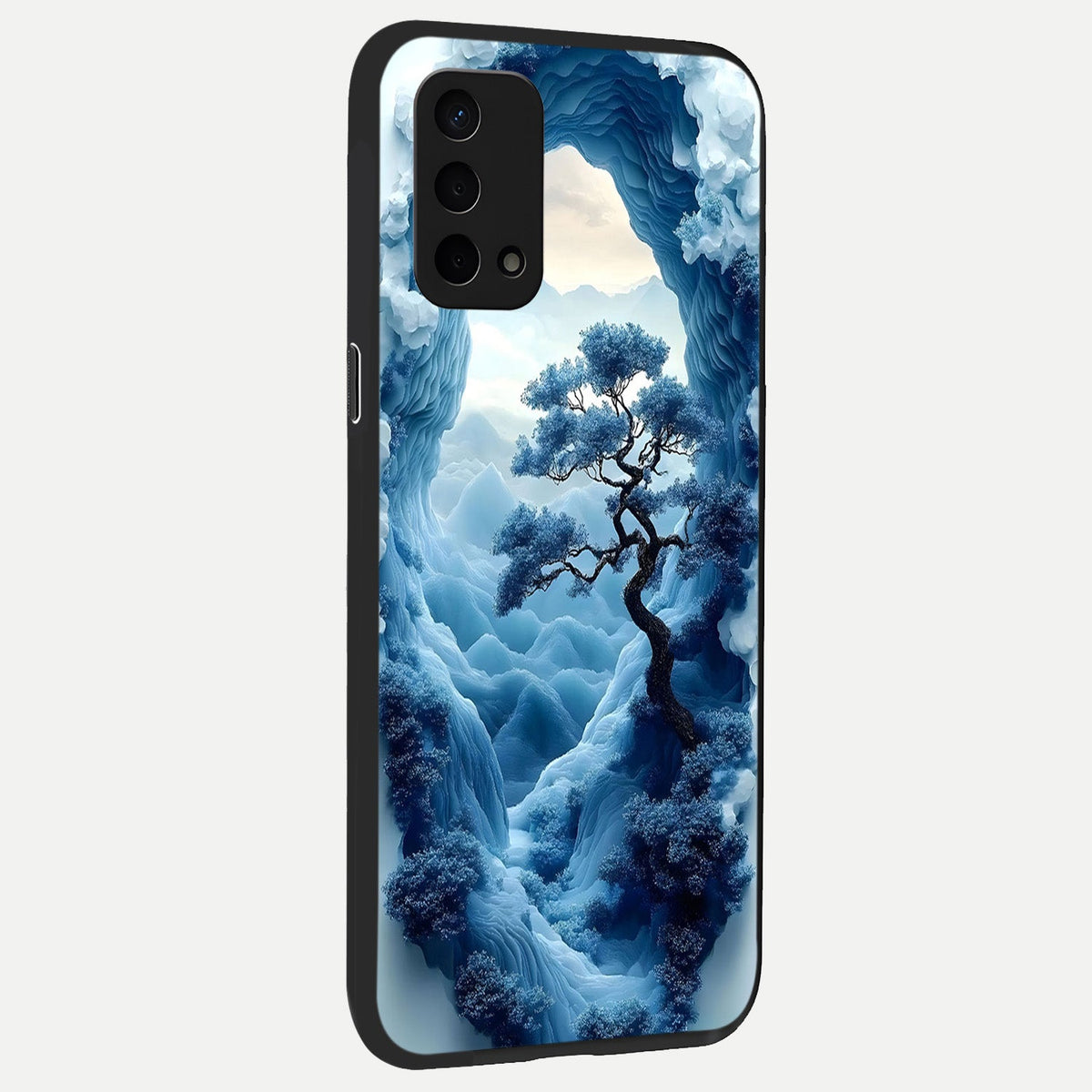  Frozen Serenity Gate back cover For Oppo A74 5G slim fit glass case with vibrant aesthetic design