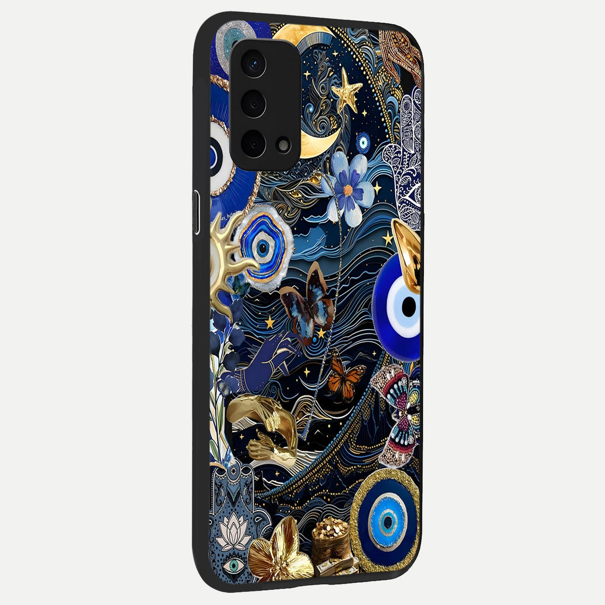  Golden Moon Magic back cover For Oppo A74 5G slim fit glass case with vibrant aesthetic design