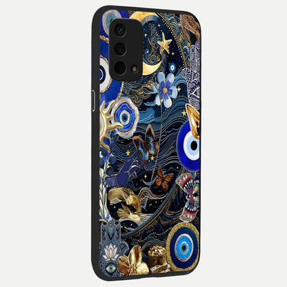  Golden Moon Magic back cover For Oppo A74 5G slim fit glass case with vibrant aesthetic design