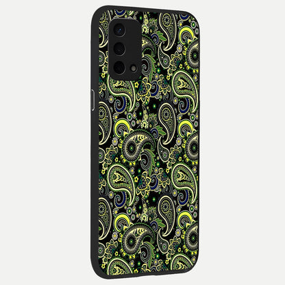  Green Lemon back cover For Oppo A74 5G slim fit glass case with vibrant aesthetic design