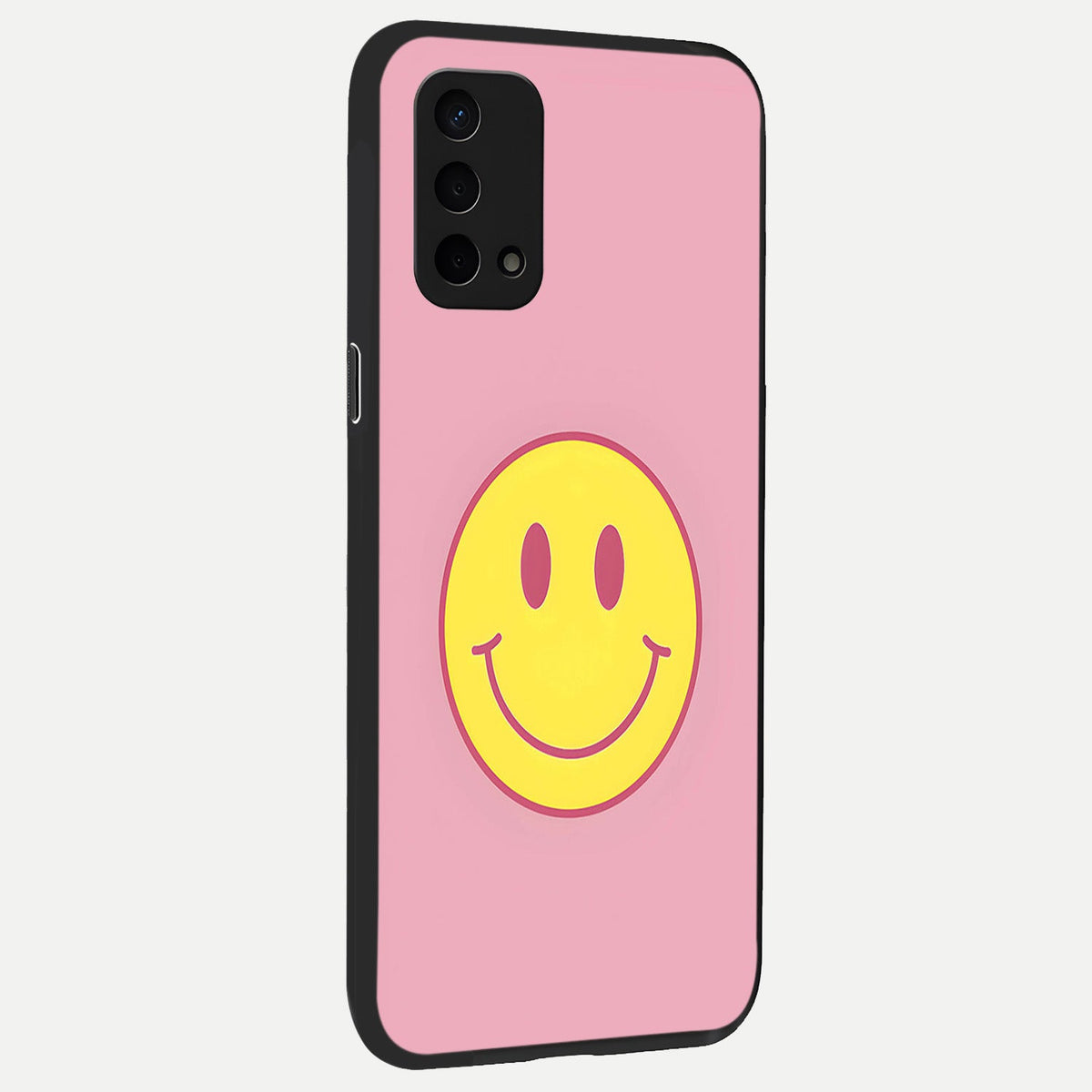  Happy Pink Mood back cover For Oppo A74 5G slim fit glass case with vibrant aesthetic design