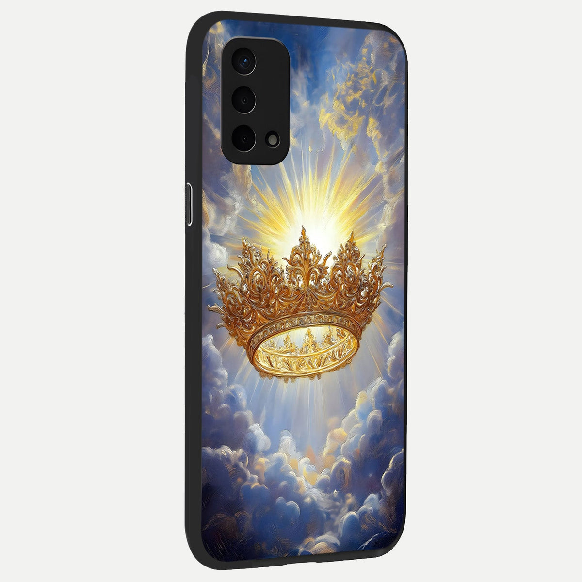  Heavenly Crown Light back cover For Oppo A74 5G slim fit glass case with vibrant aesthetic design