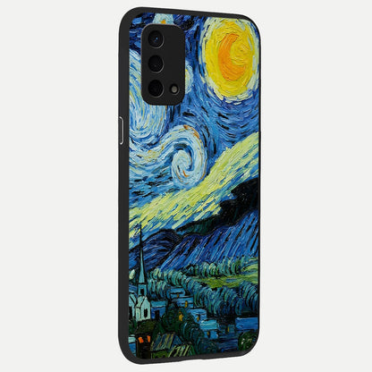  Inspired Van Gogh Art back cover For Oppo A74 5G slim fit glass case with vibrant aesthetic design