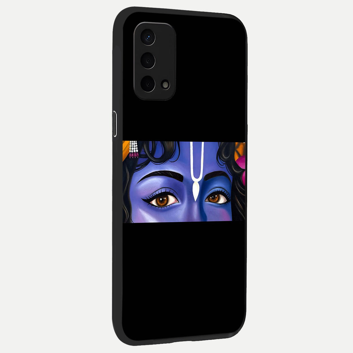  Krishna Eye back cover For Oppo A74 5G slim fit glass case with vibrant aesthetic design
