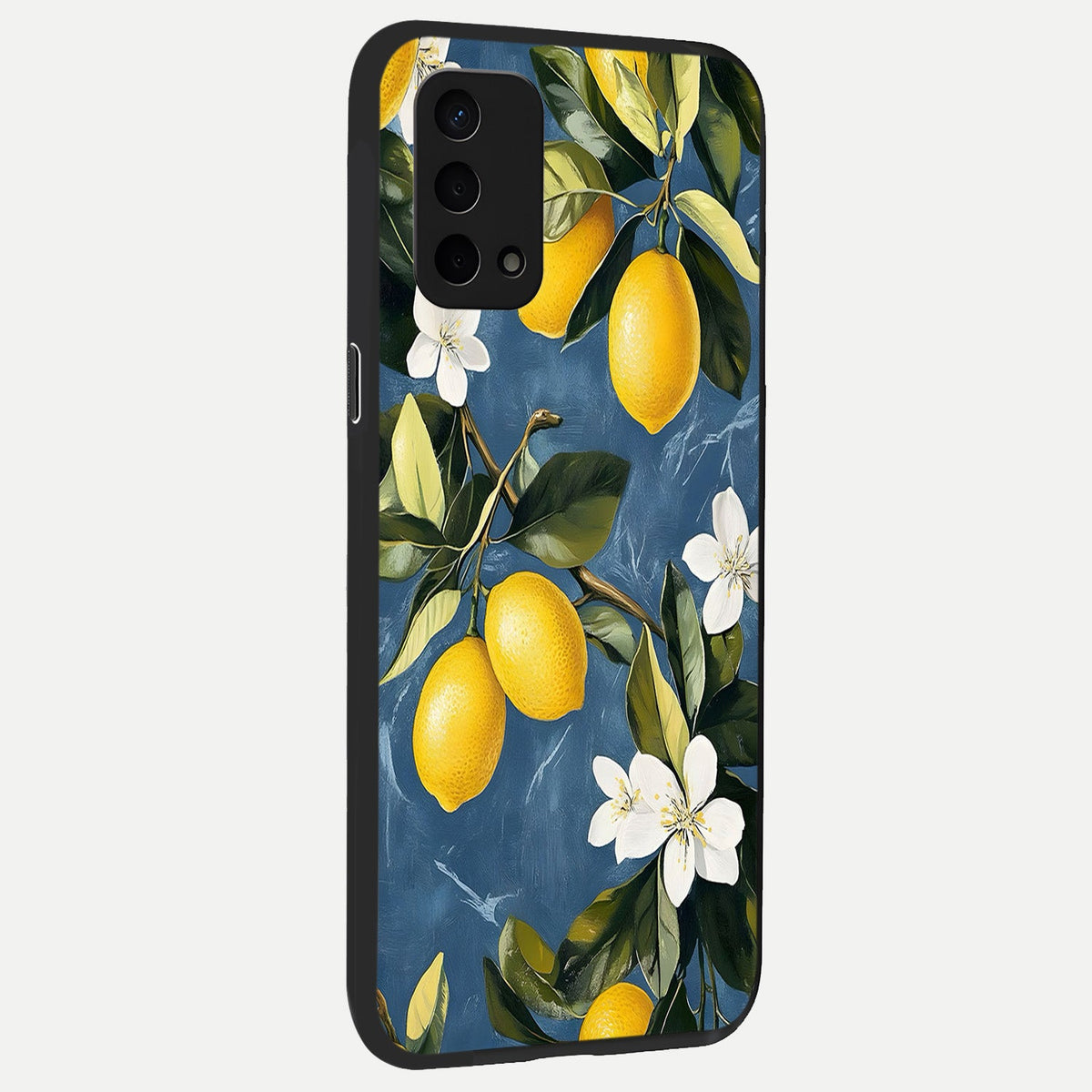  Lemon Dream Garden back cover For Oppo A74 5G slim fit glass case with vibrant aesthetic design