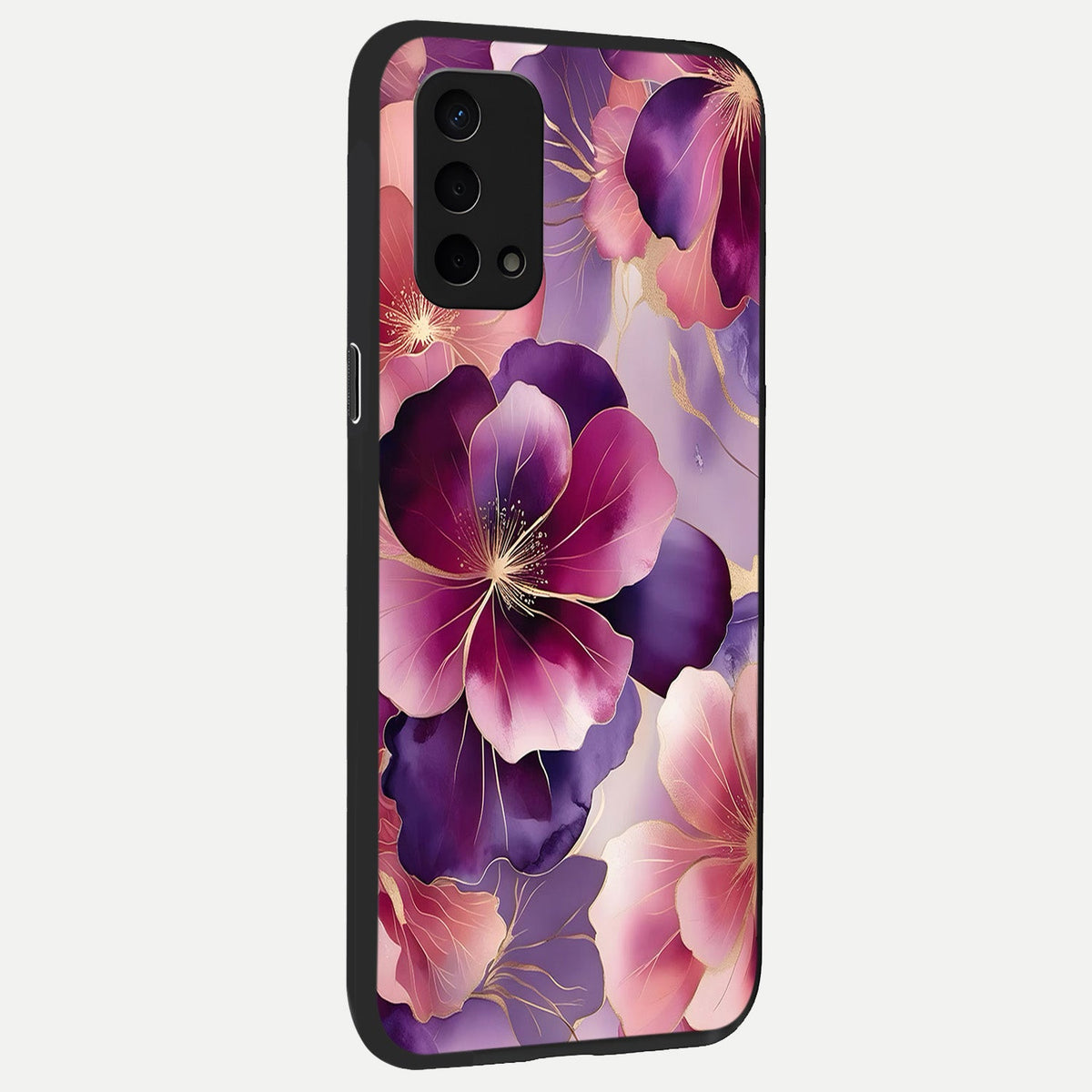  Pink Bouquet Florals back cover For Oppo A74 5G slim fit glass case with vibrant aesthetic design