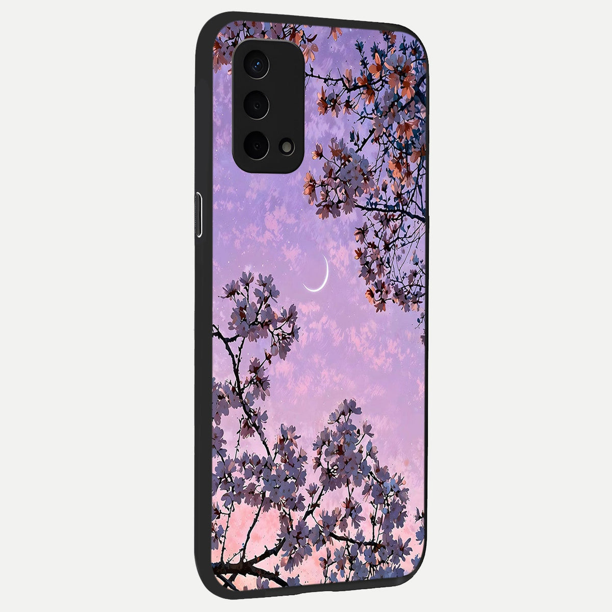  Purple Serenity Moon back cover For Oppo A74 5G slim fit glass case with vibrant aesthetic design