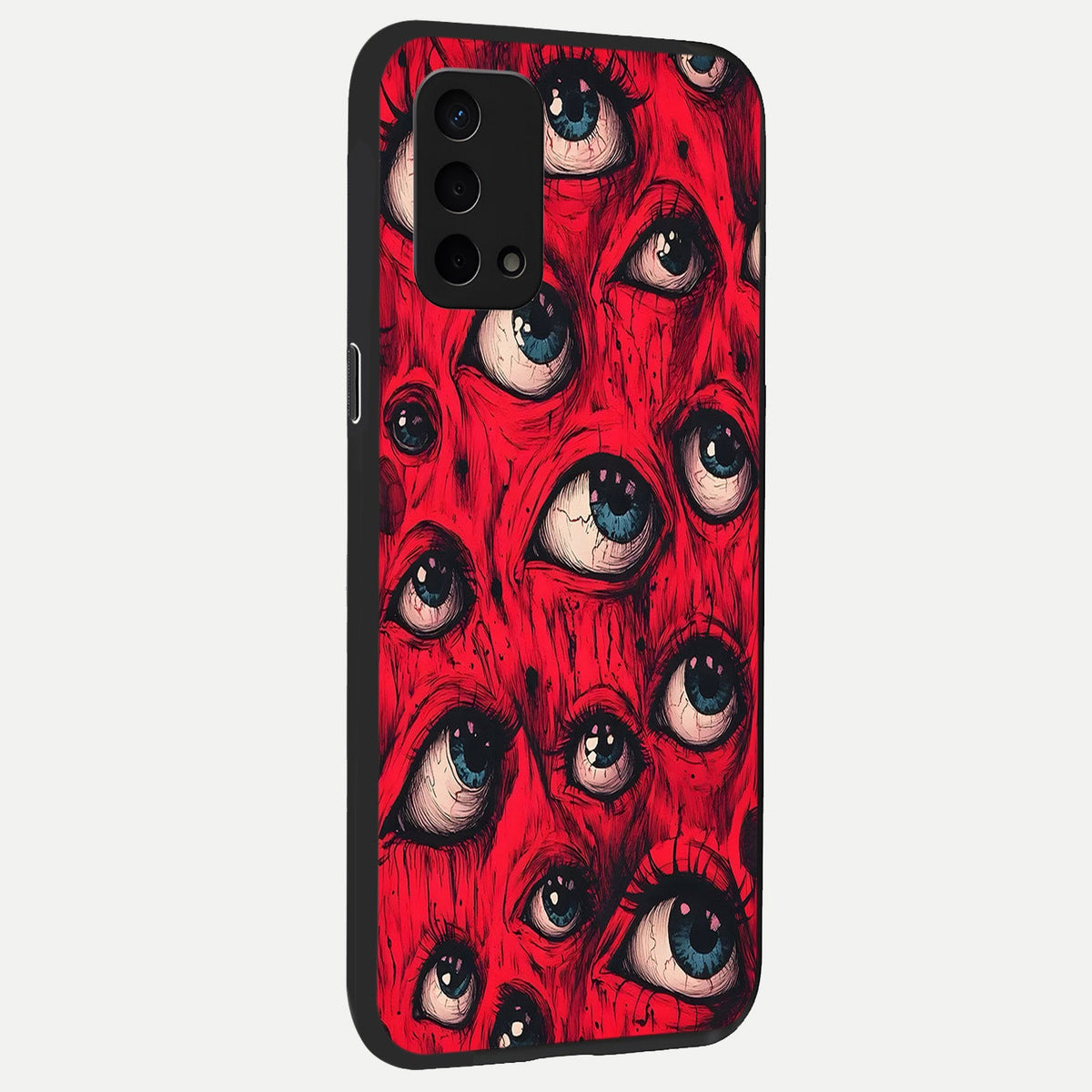  Red Eyes Pattern back cover For Oppo A74 5G slim fit glass case with vibrant aesthetic design
