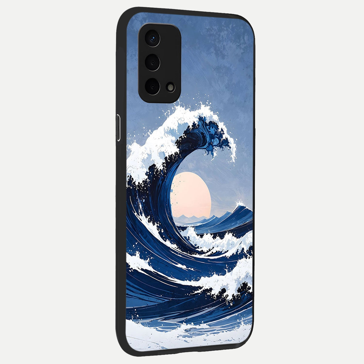  Rising Tide Power back cover For Oppo A74 5G slim fit glass case with vibrant aesthetic design