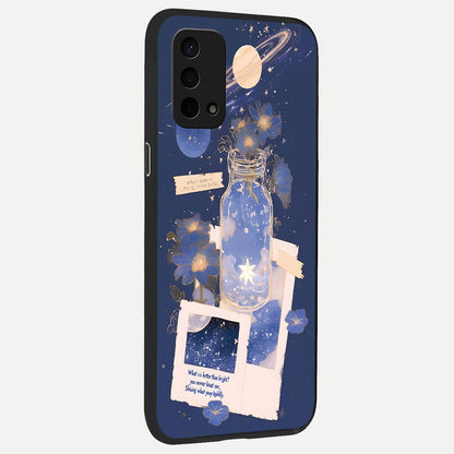  Starlit Cosmic Jar back cover For Oppo A74 5G slim fit glass case with vibrant aesthetic design