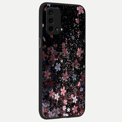  Starlit Flower Dreams back cover For Oppo A74 5G slim fit glass case with vibrant aesthetic design