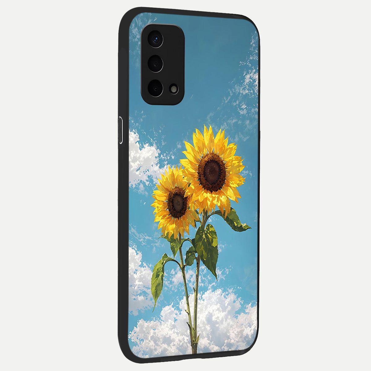 Sunlit Daisy Glow back cover For Oppo A74 5G slim fit glass case with vibrant aesthetic design