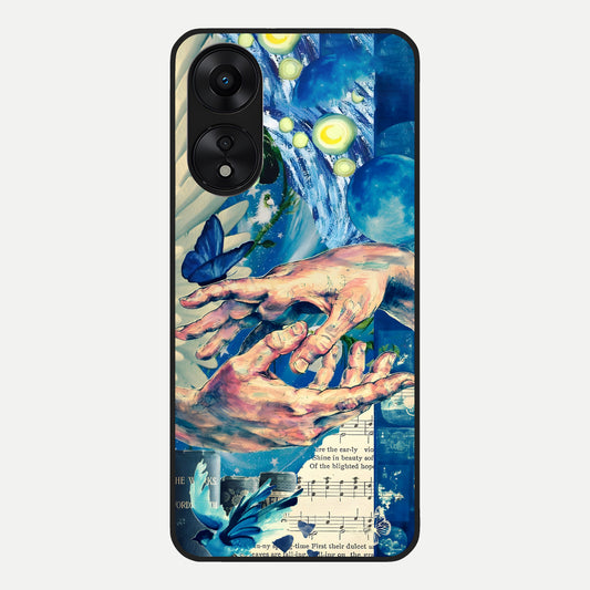  Aesthetic Divider Glass Case For Oppo A78 5G back cover – full design glossy printed glass finish