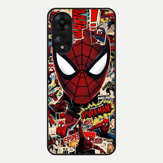  Aesthetic Wonder Spider Glass Case For Oppo A78 5G back cover – full design glossy printed glass finish
